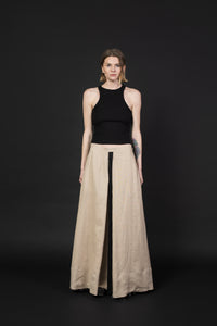 LINEN SKIRT WITH STRAPS