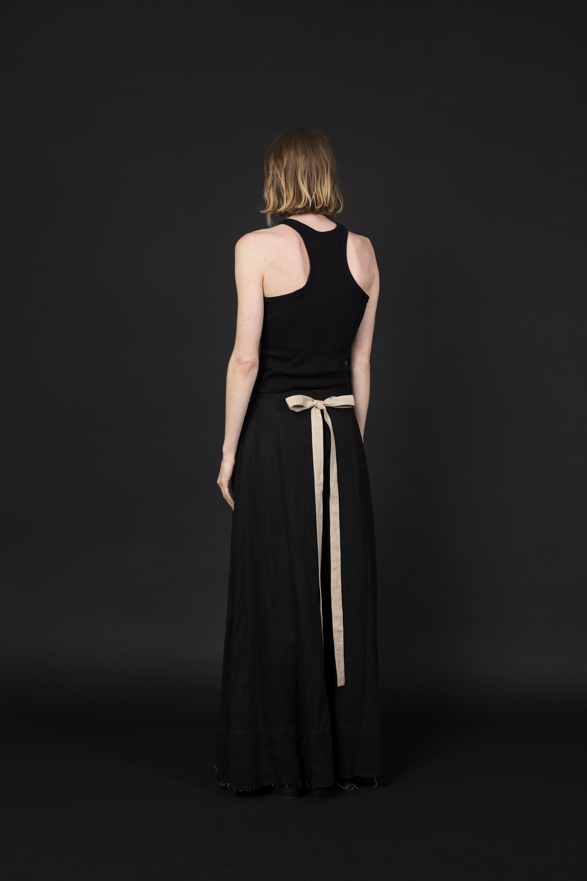LINEN SKIRT WITH STRAPS