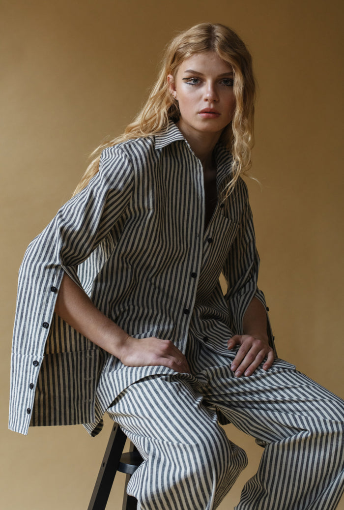 STRIPED LINEN SHIRT