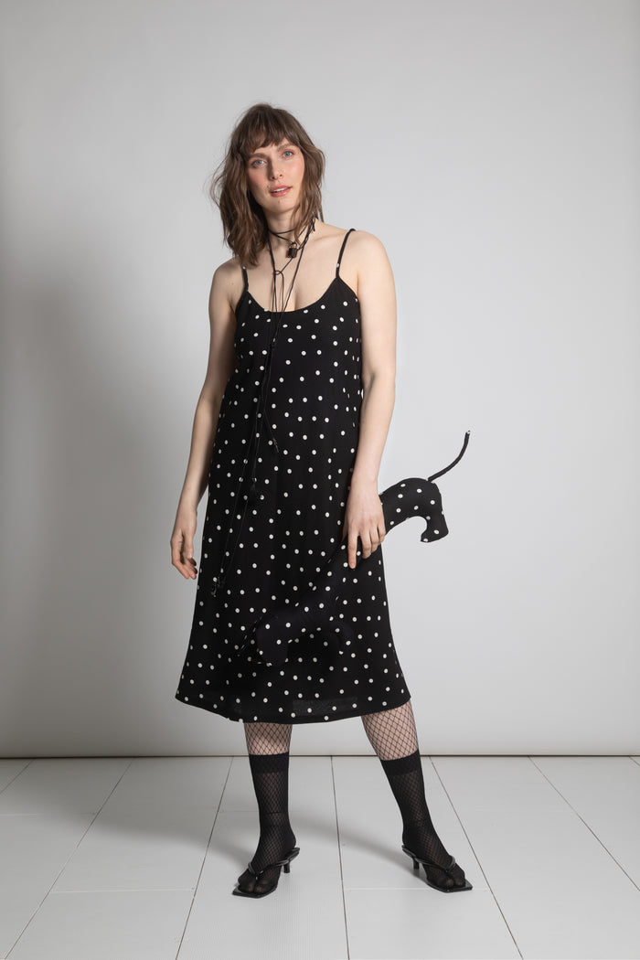 POLKA-DOT SLIP DRESS