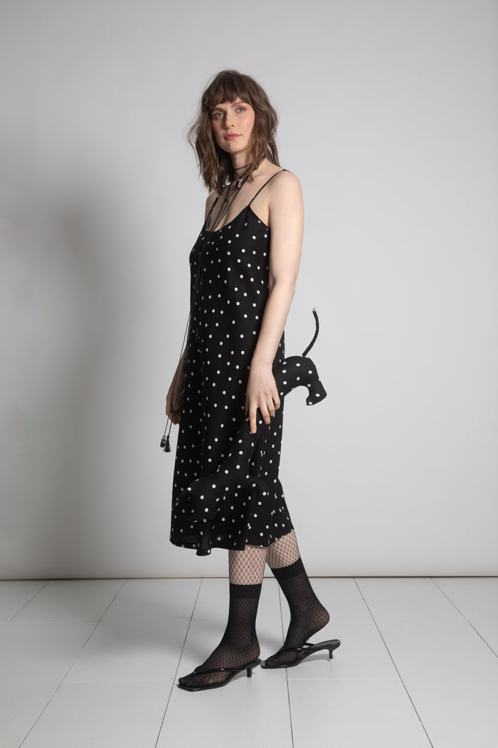 POLKA-DOT SLIP DRESS