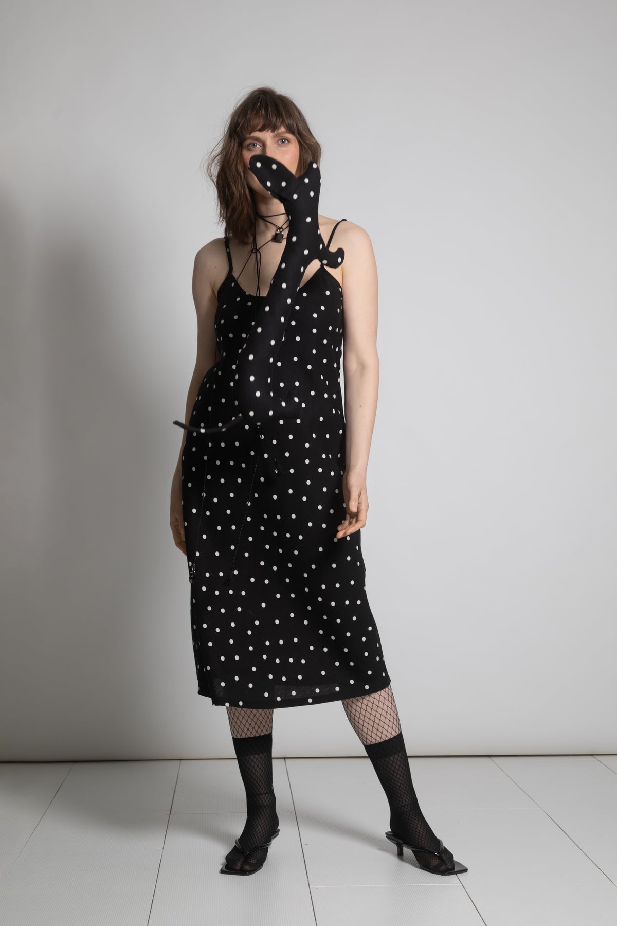 POLKA-DOT SLIP DRESS