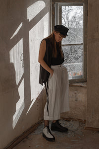 MIDI LENGTH LINEN TROUSERS