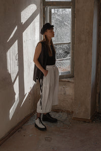 MIDI LENGTH LINEN TROUSERS