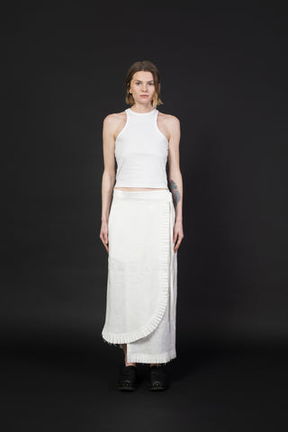 LINEN SKIRT WITH STRAPS