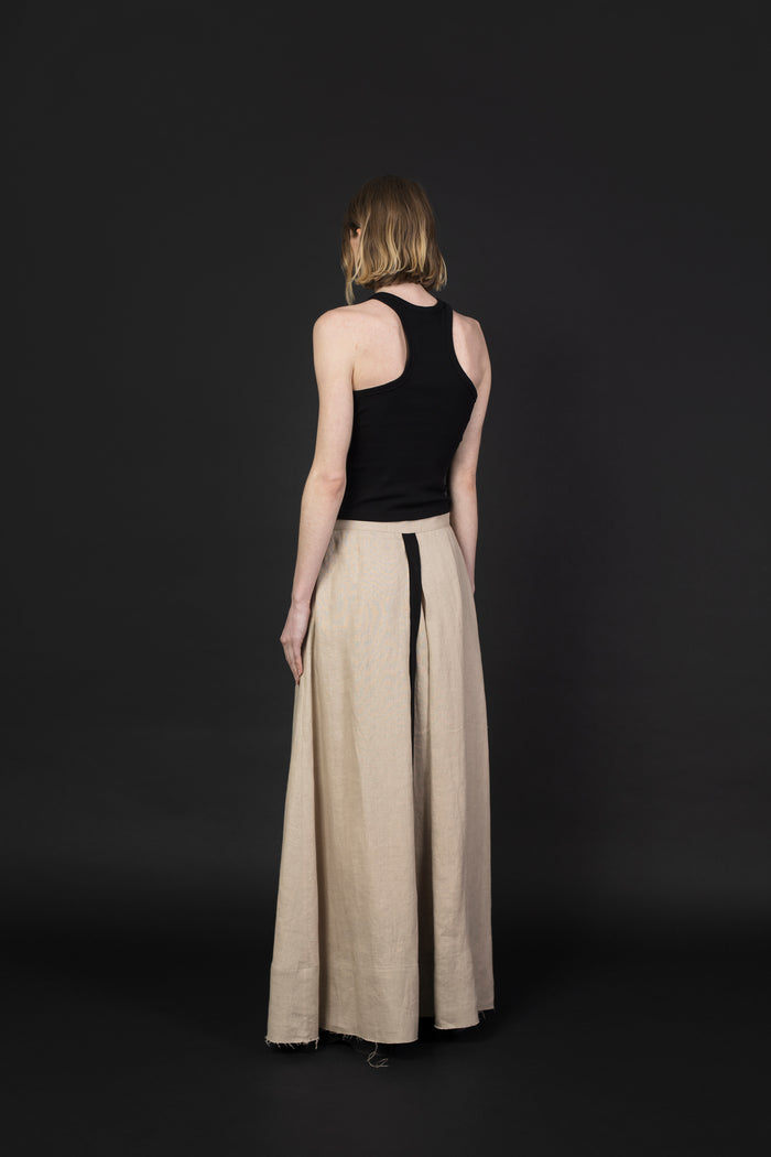 LINEN SKIRT WITH STRAPS