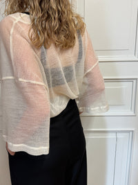 SHEER WOOL KNIT TOP