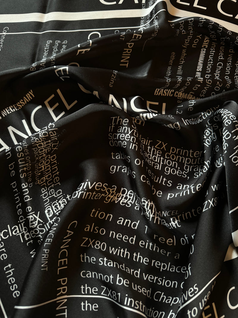 BLACK CANCEL/PRINT SCARF